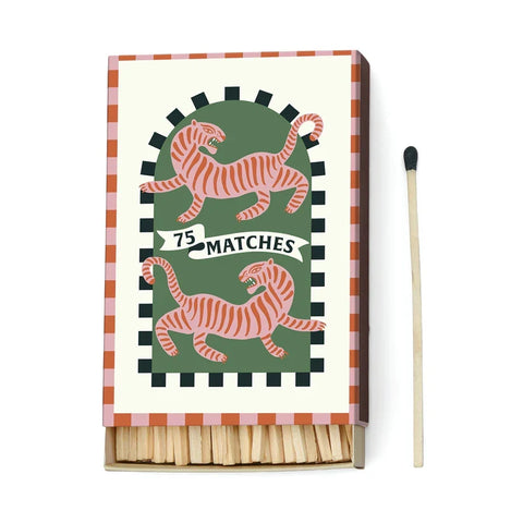 Paddywax - Adopo Boxed Matches "Tiger" - Dekorative Zündhölzer - 75 Stück – Teil des Adopo Duft-Trio Tiger (3-teilig)