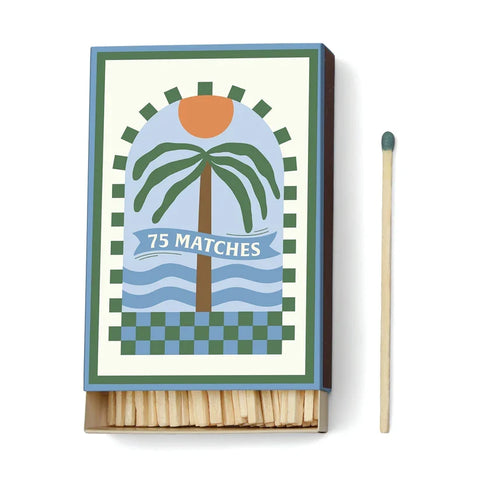 Paddywax - Adopo Boxed Matches "Palm Tree" - Dekorative Zündhölzer - 75 Stück – Teil des Adopo Ritual-Quintett Palm Tree (5-teilig)
