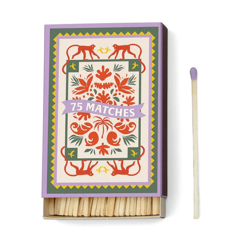 Paddywax - Adopo Boxed Matches "Jungle" - Dekorative Zündhölzer - 75 Stück – Teil des Adopo Ritual-Trio Jungle (3-teilig)