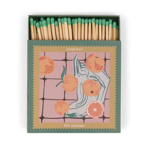 Paddywax - Jumbo Boxed Matches "Oranges" - Dekorative Zündhölzer - 100 Stück