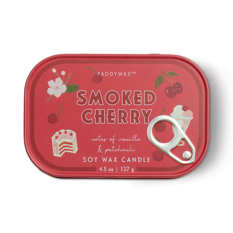 Paddywax Bistro Smoked Cherry Tin Duftkerze 127g – Sardinendose mit Kirsche-Motiv
