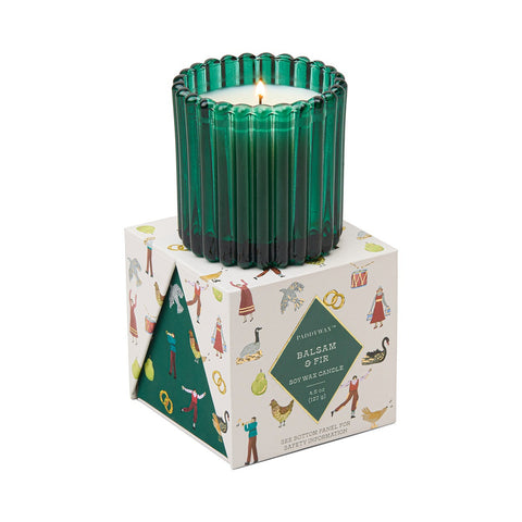 Paddywax Christmas Balsam Fir Duftkerze im gerippten Glas Grün 127g
