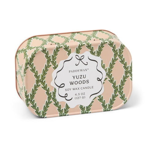 Paddywax Chérie Yuzu Woods Tin Duftkerze 127g – Dose Pink & Green