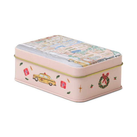 Paddywax Christmas Tin Brownstone – Duftkerze Tangerine & Clove 141g in illustrierter Weihnachtsdose (Brownstone-Haus) – Bild 2