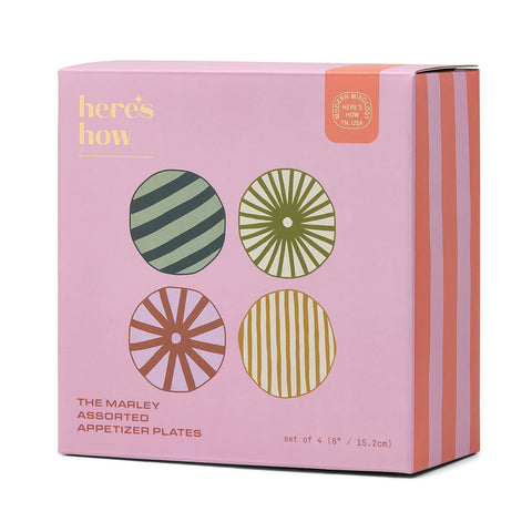 Here's How - The Marley - Stripes - Appetizer Teller Set - 4 Stück