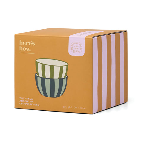 Here's How - The Bella - Olive & Blue - Dip-Schälchen Set - 2 Stück