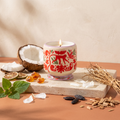 Paddywax Adopo Jungle – Coconut & Amber Keramik Duftkerze mit Duftzutaten: Kokosnuss, Limette, Amber, Patchouli, Vetiver, weiße Blüten, Tonkabohne und Sandelholz
