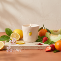Paddywax Bistro - Meyer Lemon - Keramik Duftkerze - 226g mit Duftzutaten: Zitronenblätter, Mandarine, Erdbeere, Wasserminze, Honigmelone, Zucker, Geranie und Safran