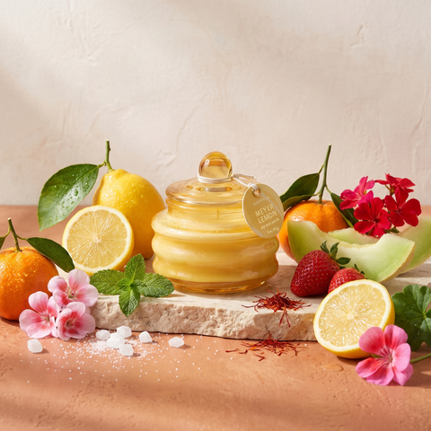 Paddywax Beam - Meyer Lemon - Duftkerze - 85g mit Duftzutaten: Zitronenblätter, Mandarine, Erdbeere, Wasserminze, Honigmelone, Zucker, Geranie und Safran
