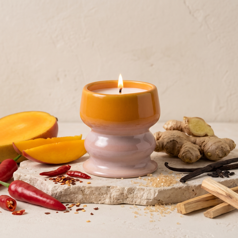 Paddywax Melt - Infrared Mango - Keramik Duftkerze - 240g mit Duftzutaten: Orange, Zitronenschale, Mango, Chili, Ingwer, Vanille, helle Hölzer und Zucker