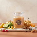 Yankee Candle Golden Pumpkin - Signature 2 Docht Duftkerze - 368g mit Duftzutaten: Bergamotte, Zitronenschale, Himbeeren, Orangenschale, Ingwer, Zimt, Gewürznelke, Vanille, Marshmallow, Karamell, Moschus und Sandelholz