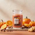 Yankee Candle Spiced Pumpkin - Signature 2 Docht Duftkerze - 567g mit Duftzutaten: Zitrusnoten, Orange, Muskatnuss, Kürbis, Zimt, Nelke, Vanille und Gebäck