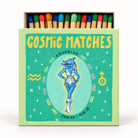 Let's Match & Co – Cosmic Matches Aquarius (Wassermann) – Dekorative Streichhölzer – 120 Stück