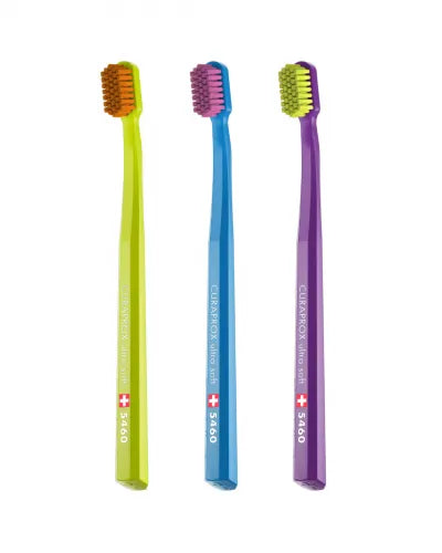 Curaprox - 5460 Ultra Soft - Zahnbürste - 3er Pack - Limettengrün - Blau - Lila
